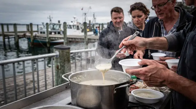 New England clam chowder and seafood tours in Boston